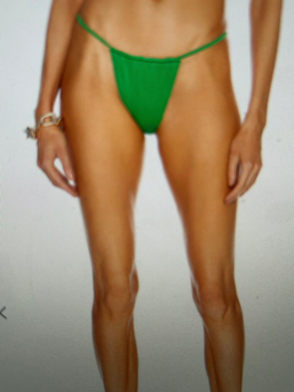 NWT AEXAE Gathered bikini bottom in green med